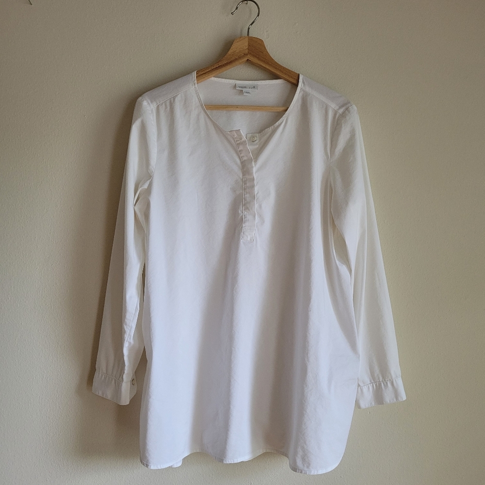 J. Jill White Shirt Collection Long Sleeve Pullover Tunic Shirt Top Womens Small
